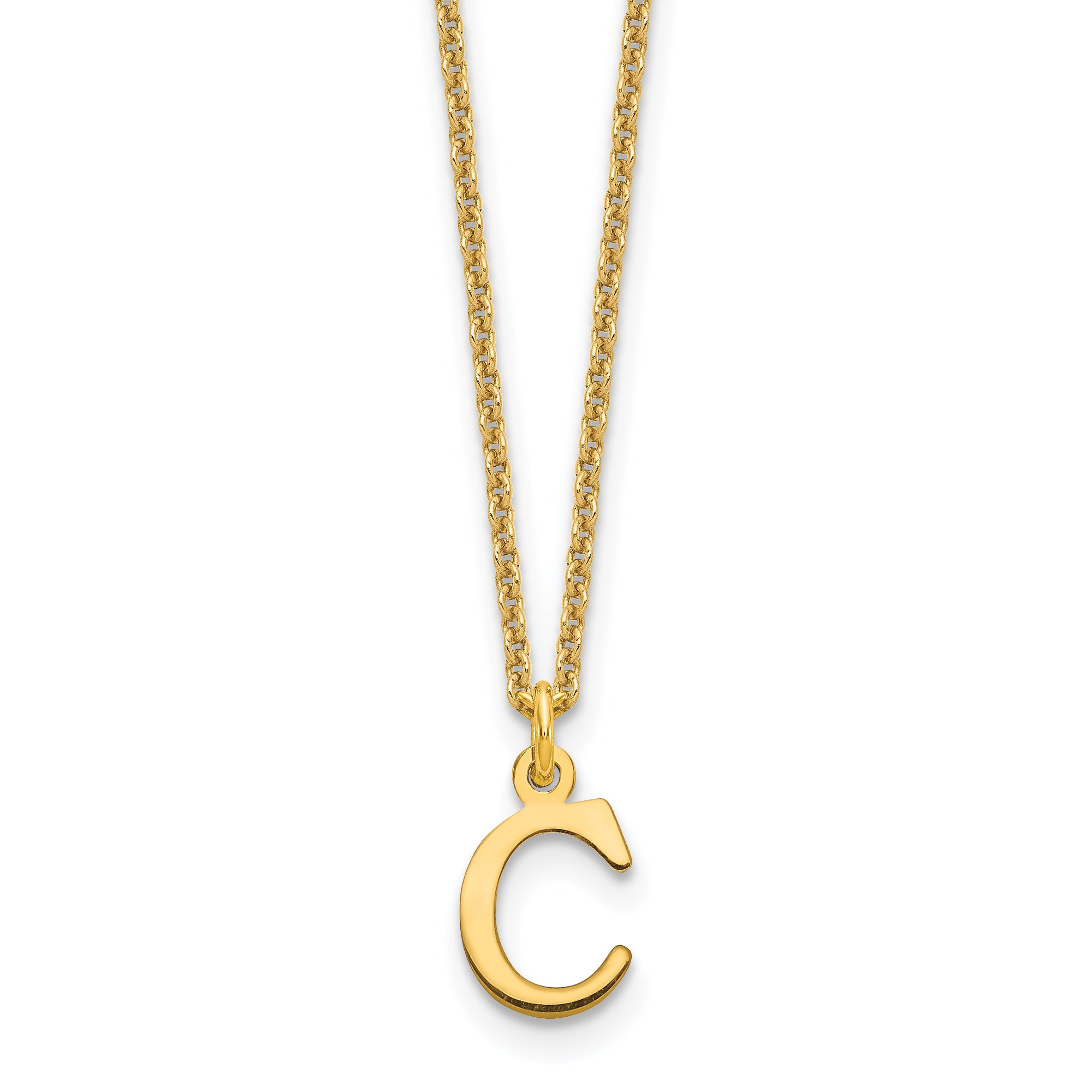 10KY Cutout Letter C Initial Necklace