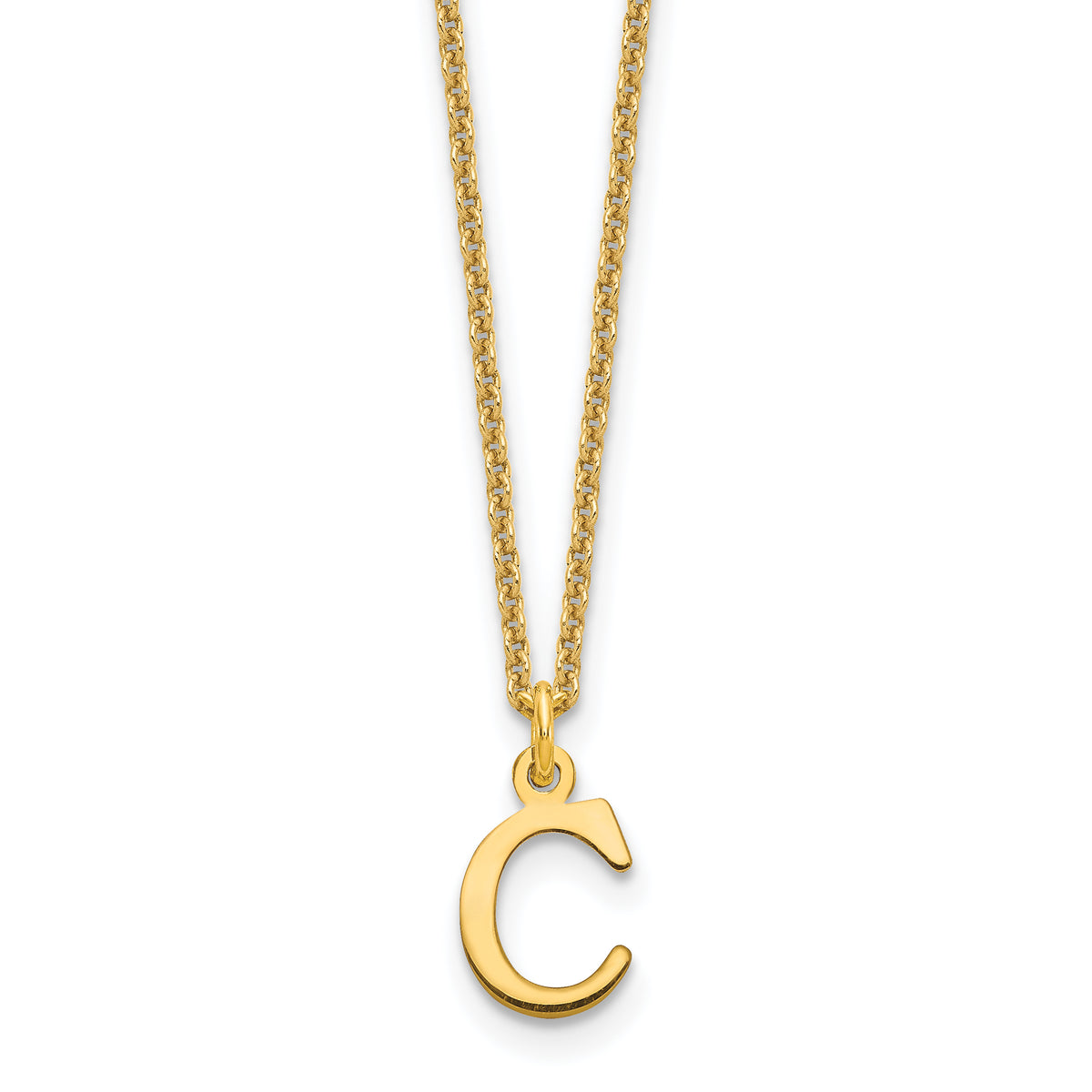 10KY Cutout Letter C Initial Necklace