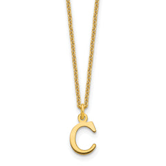 10KY Cutout Letter C Initial Necklace