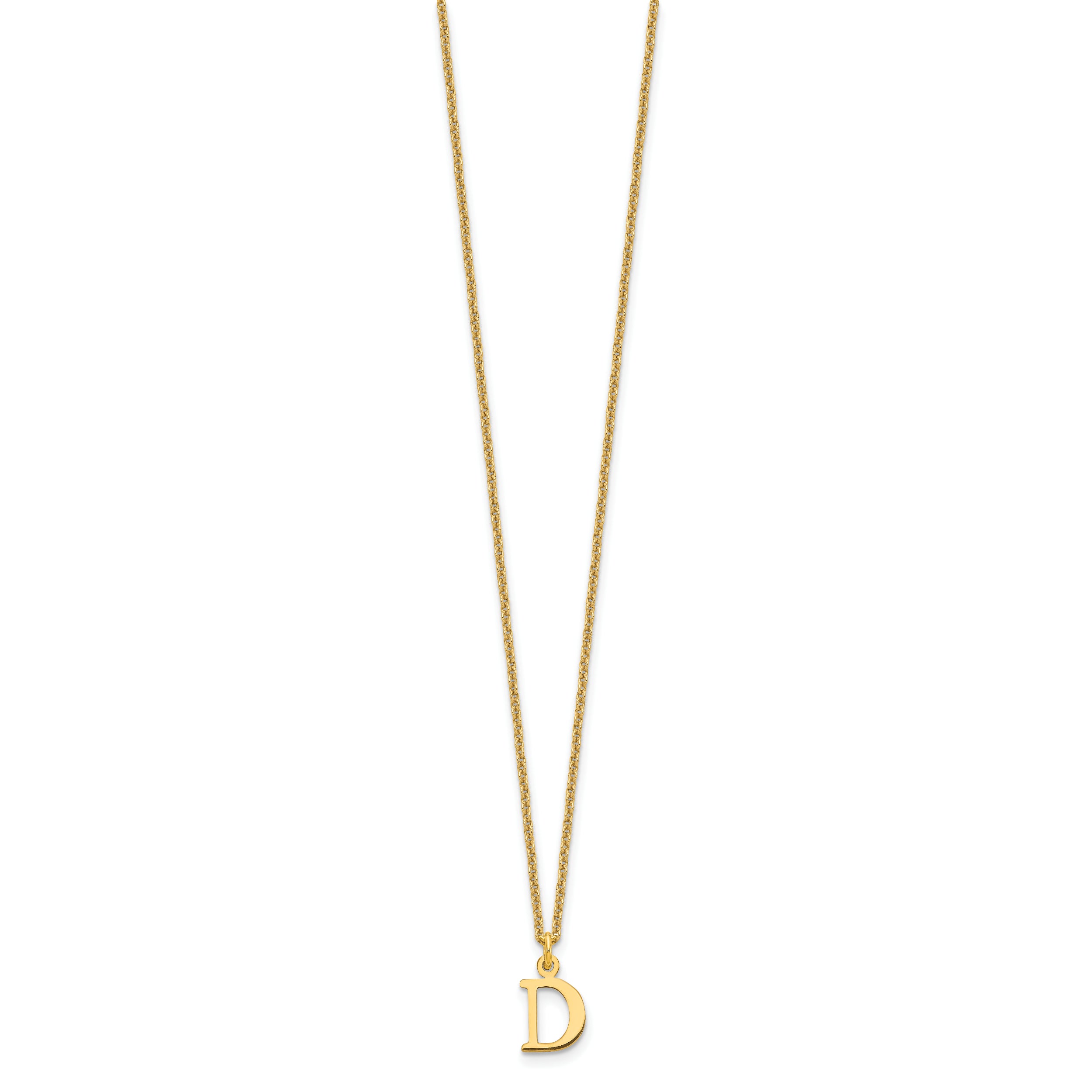 10KY Cutout Letter D Initial Necklace