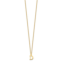 10KY Cutout Letter D Initial Necklace