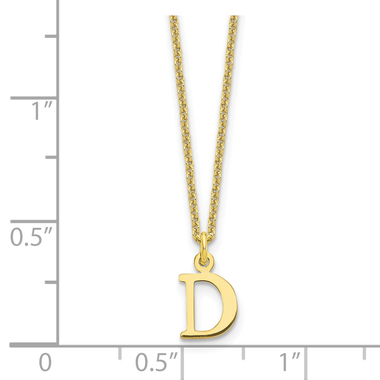 10KY Cutout Letter D Initial Necklace