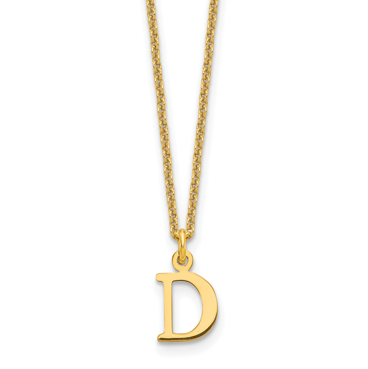 10KY Cutout Letter D Initial Necklace