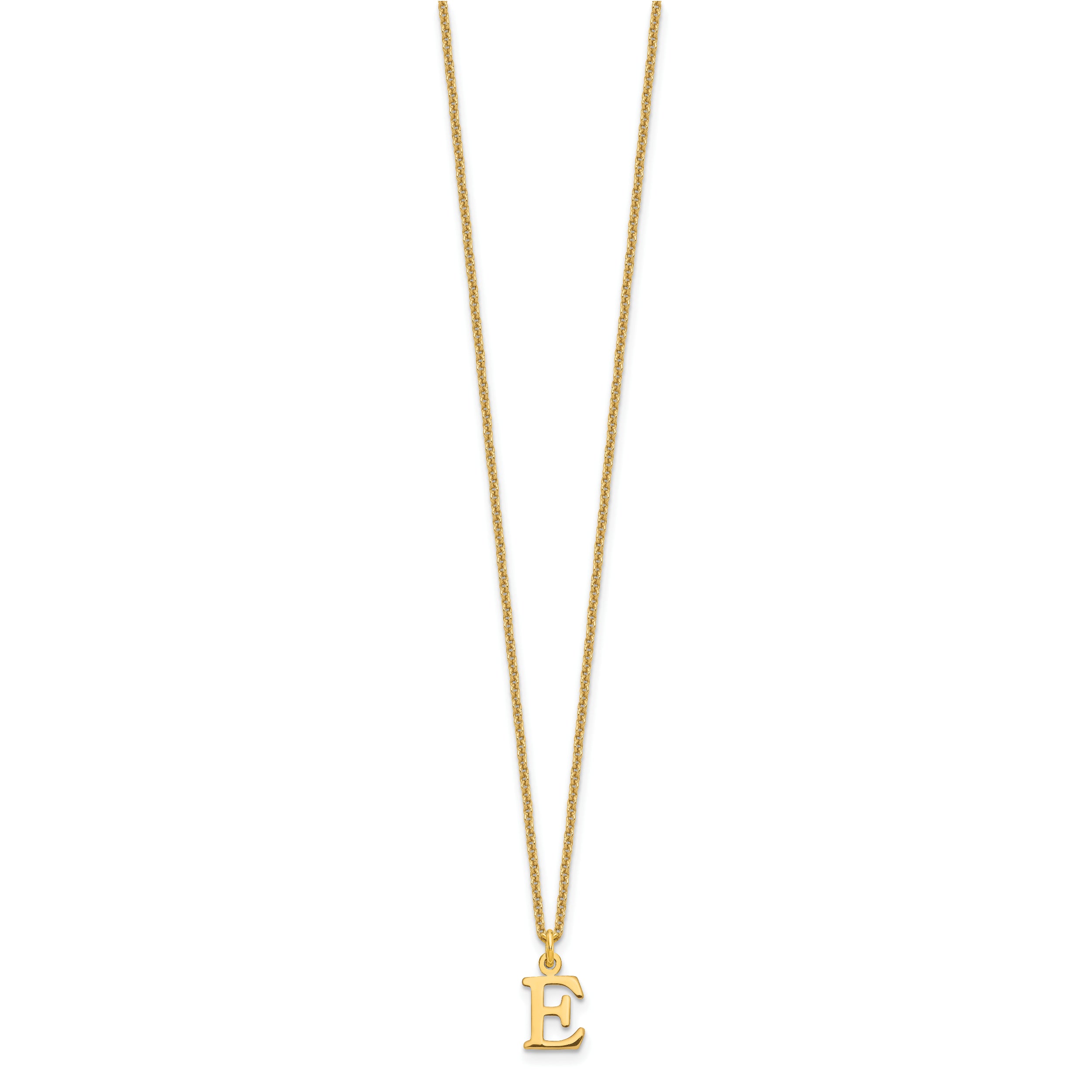 10KY Cutout Letter E Initial Necklace