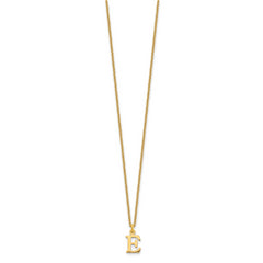 10KY Cutout Letter E Initial Necklace