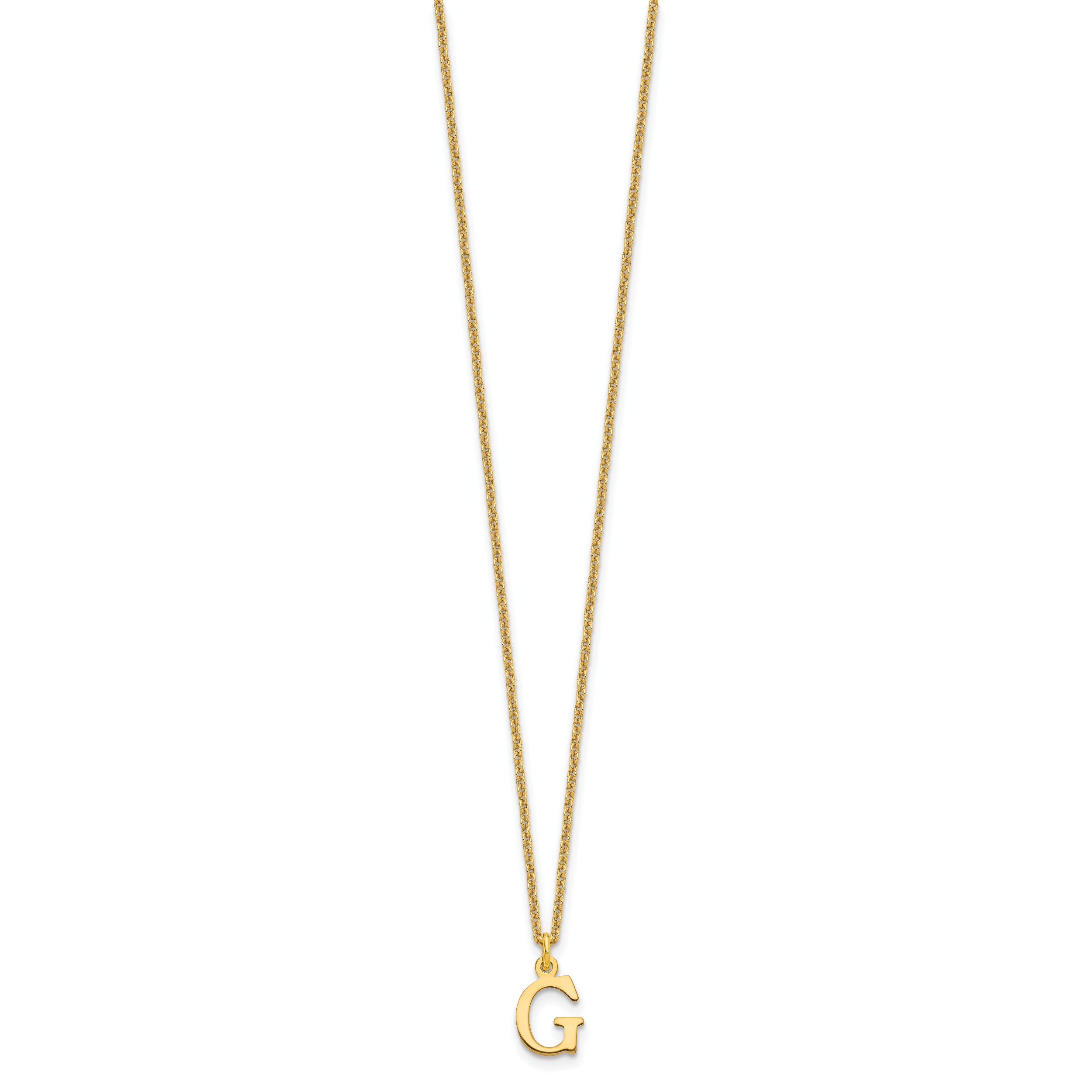 10KY Cutout Letter G Initial Necklace