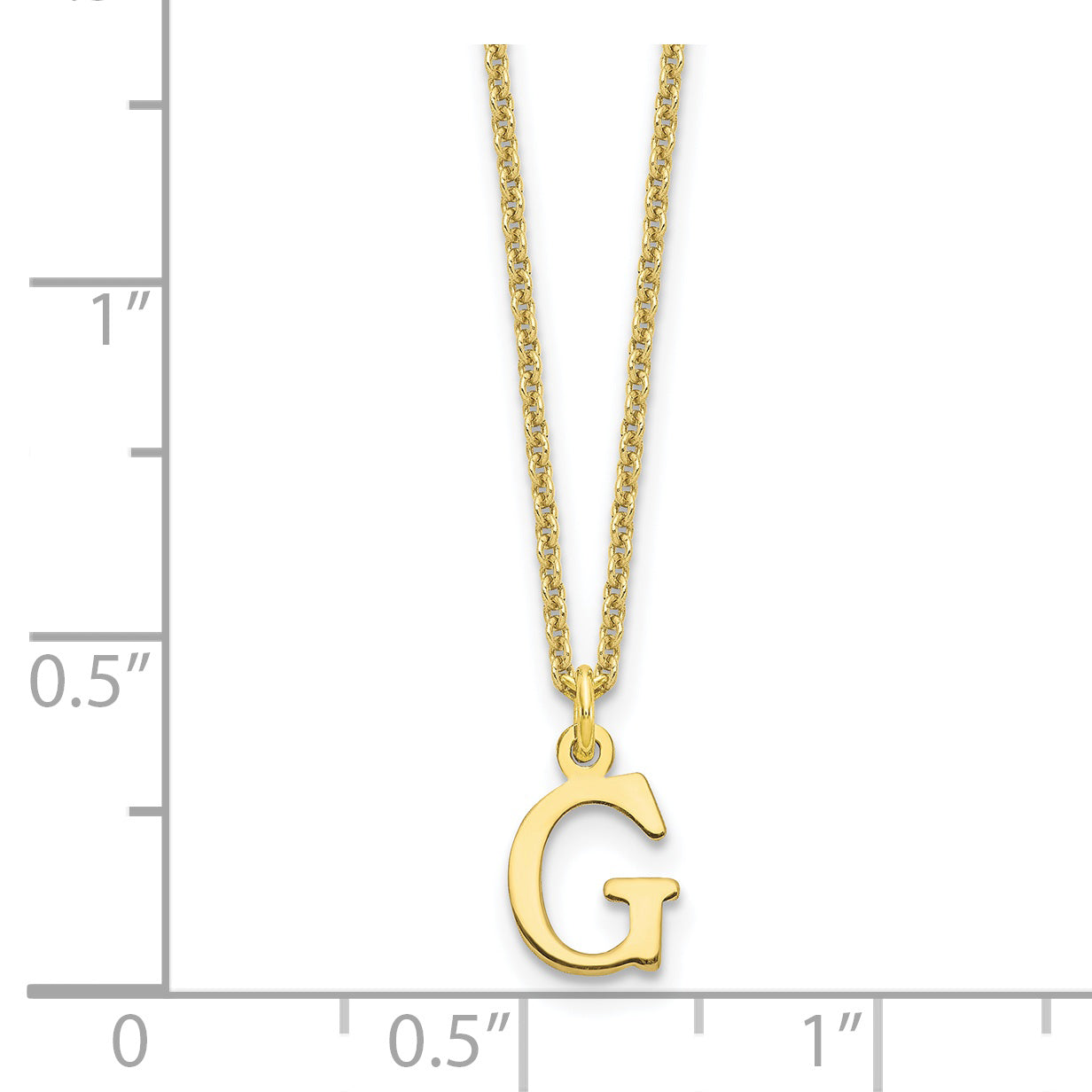 10KY Cutout Letter G Initial Necklace