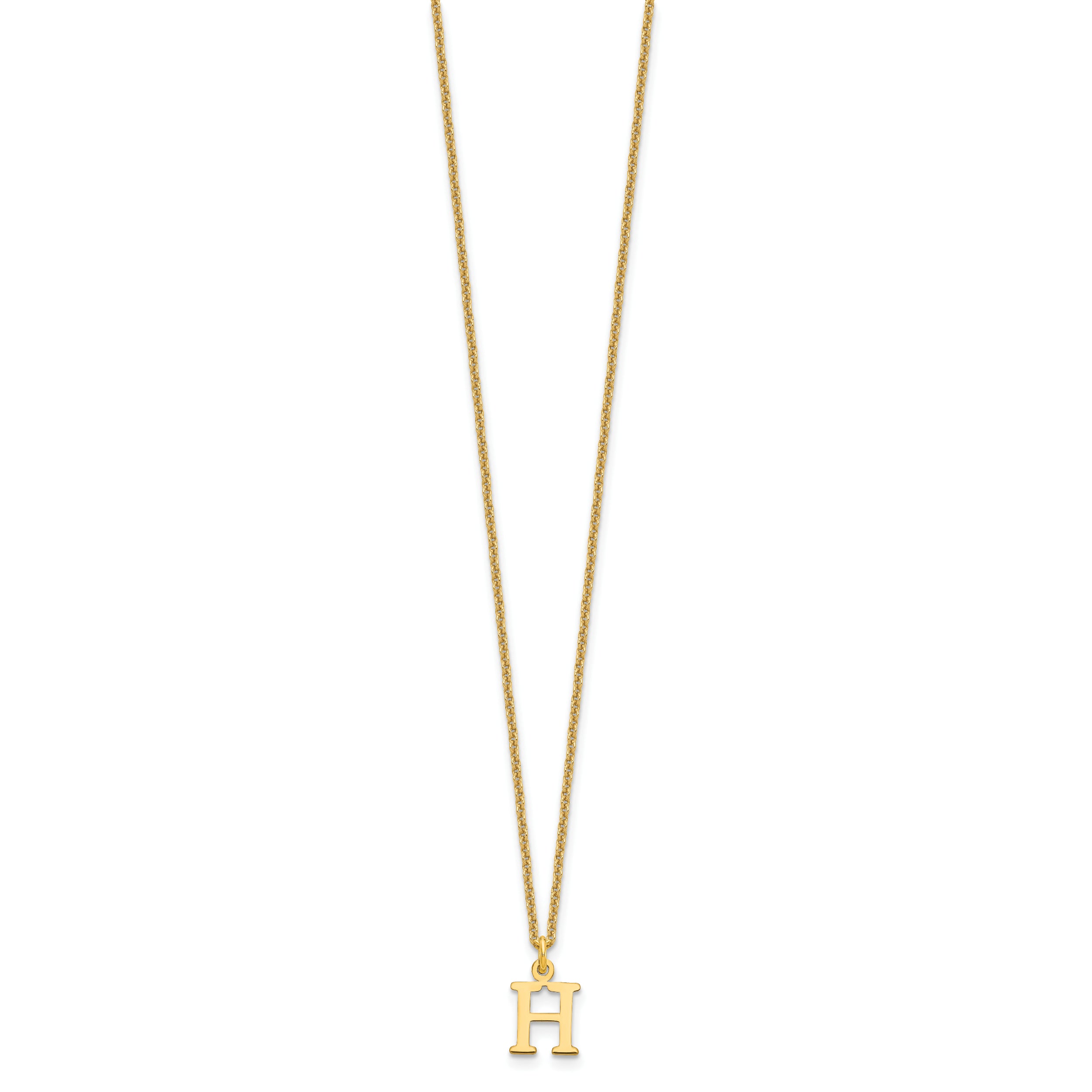 10KY Cutout Letter H Initial Necklace