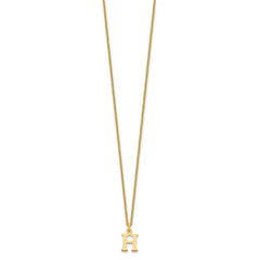 10KY Cutout Letter H Initial Necklace