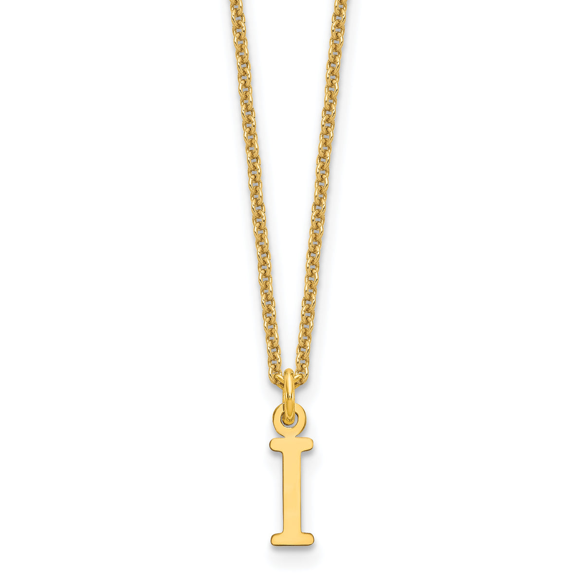 10KY Cutout Letter I Initial Necklace