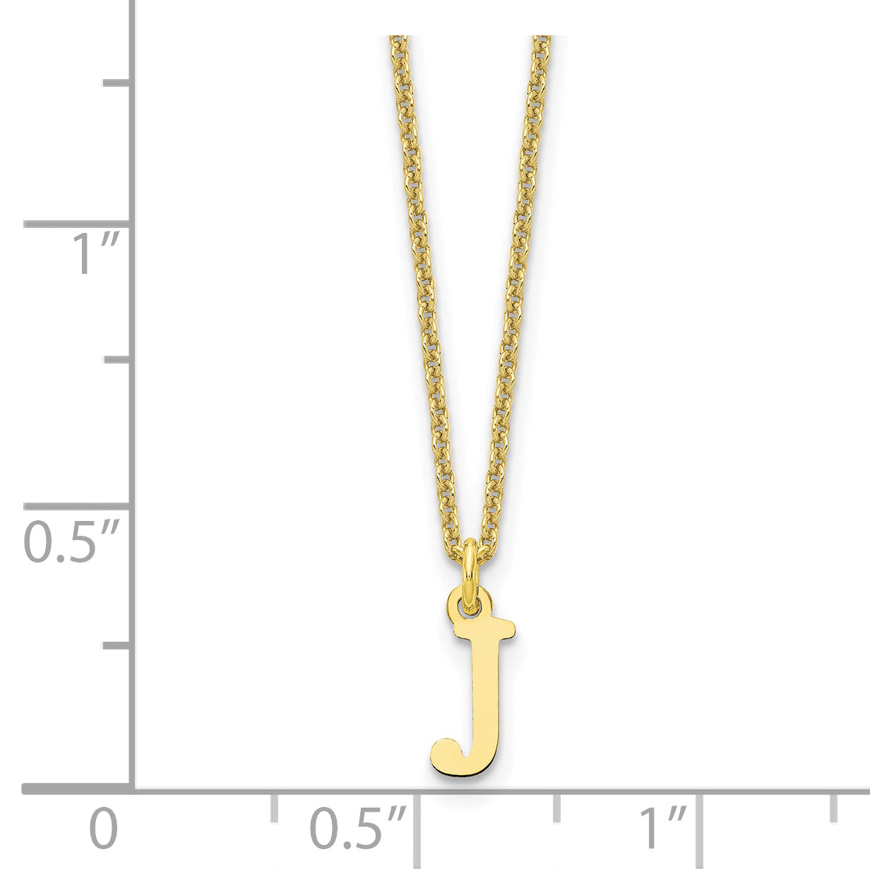 10KY Cutout Letter J Initial Necklace