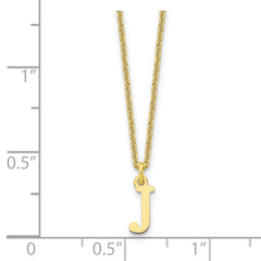 10KY Cutout Letter J Initial Necklace