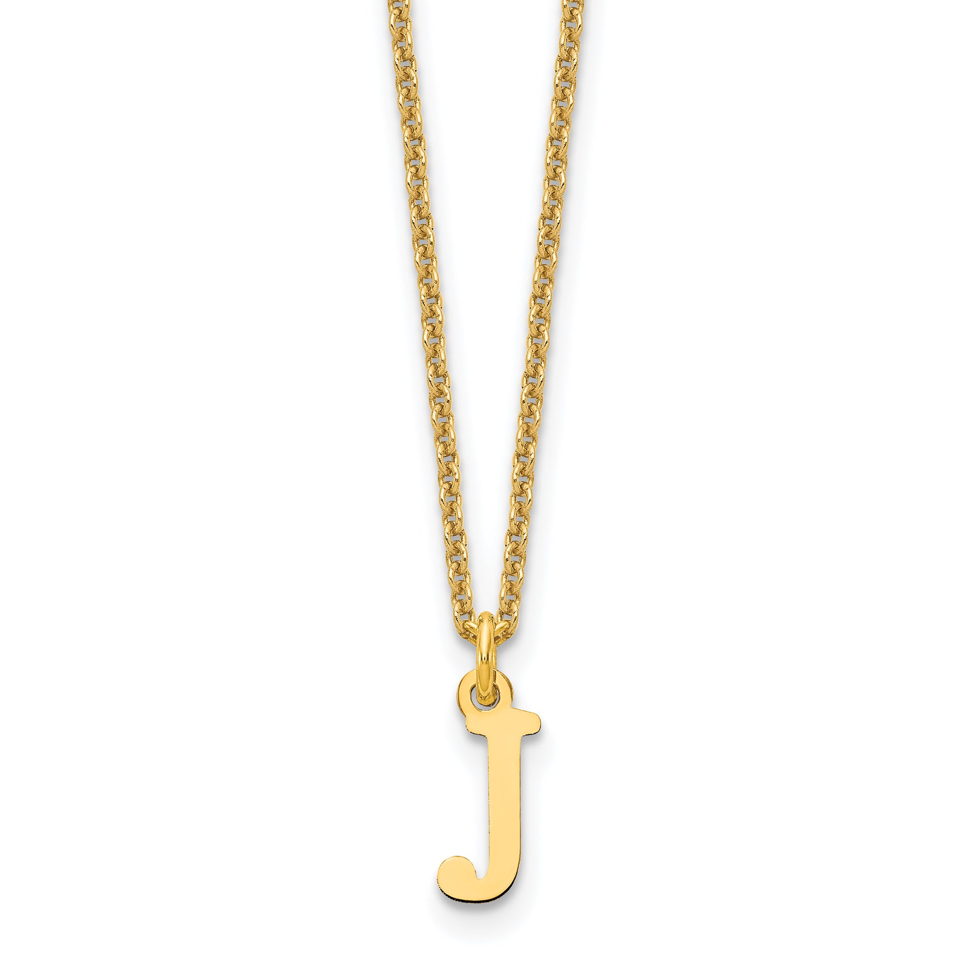 10KY Cutout Letter J Initial Necklace