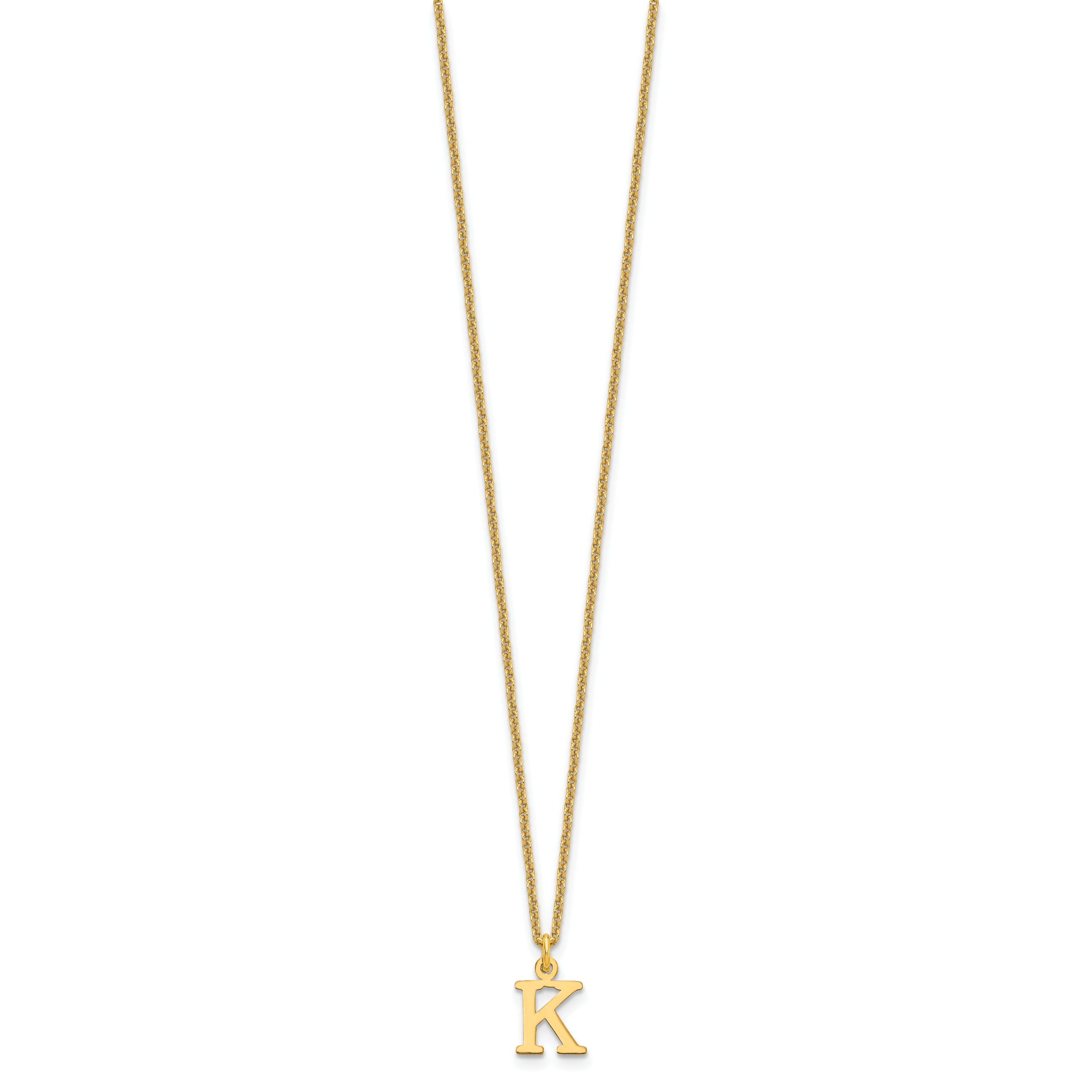 10KY Cutout Letter K Initial Necklace