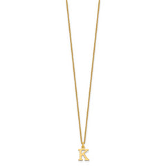 10KY Cutout Letter K Initial Necklace