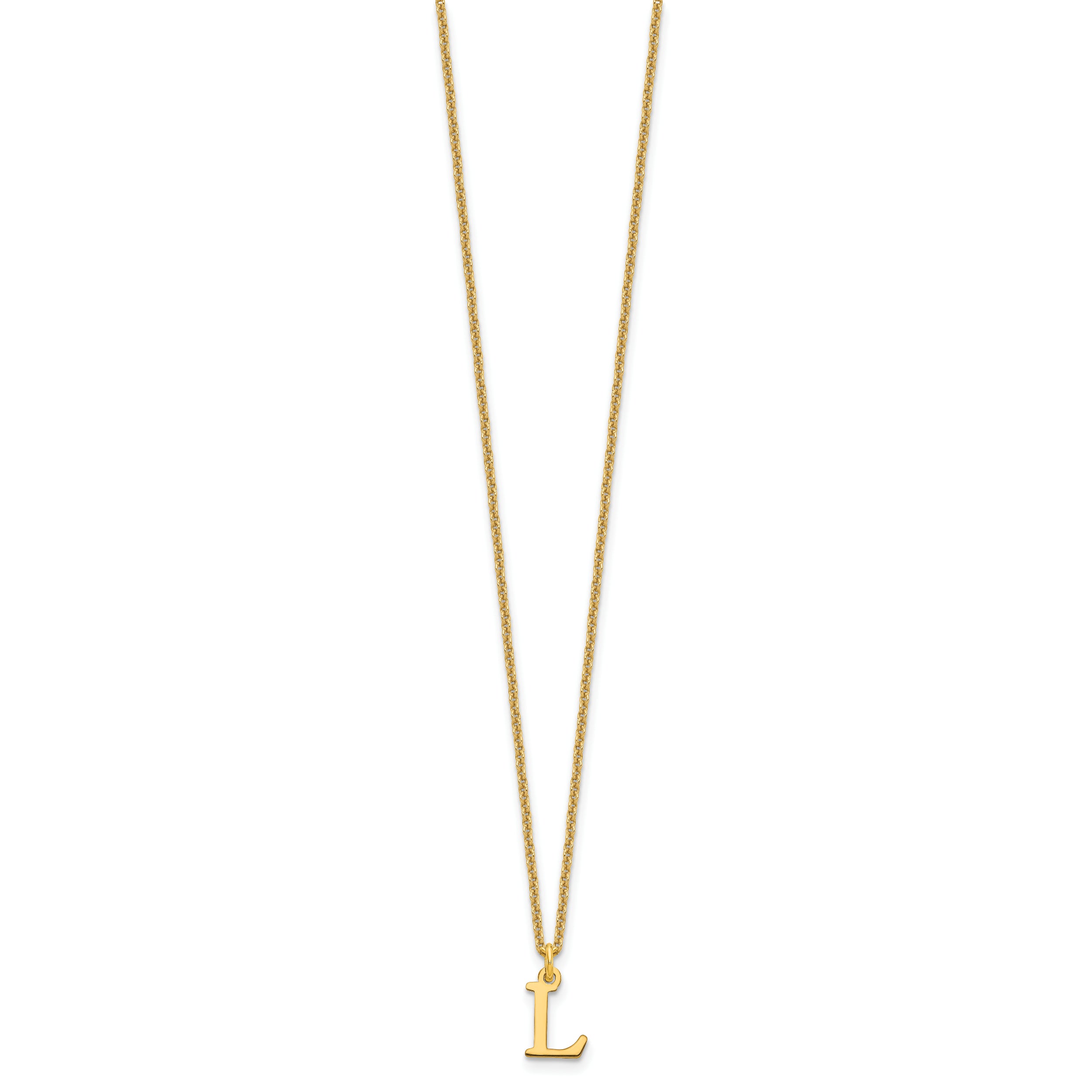 10KY Cutout Letter L Initial Necklace