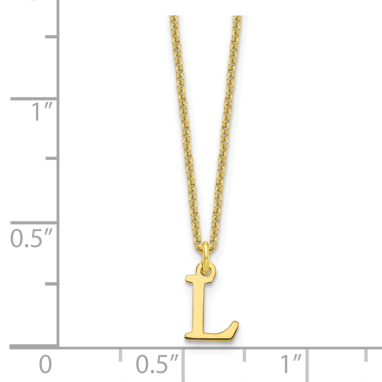 10KY Cutout Letter L Initial Necklace