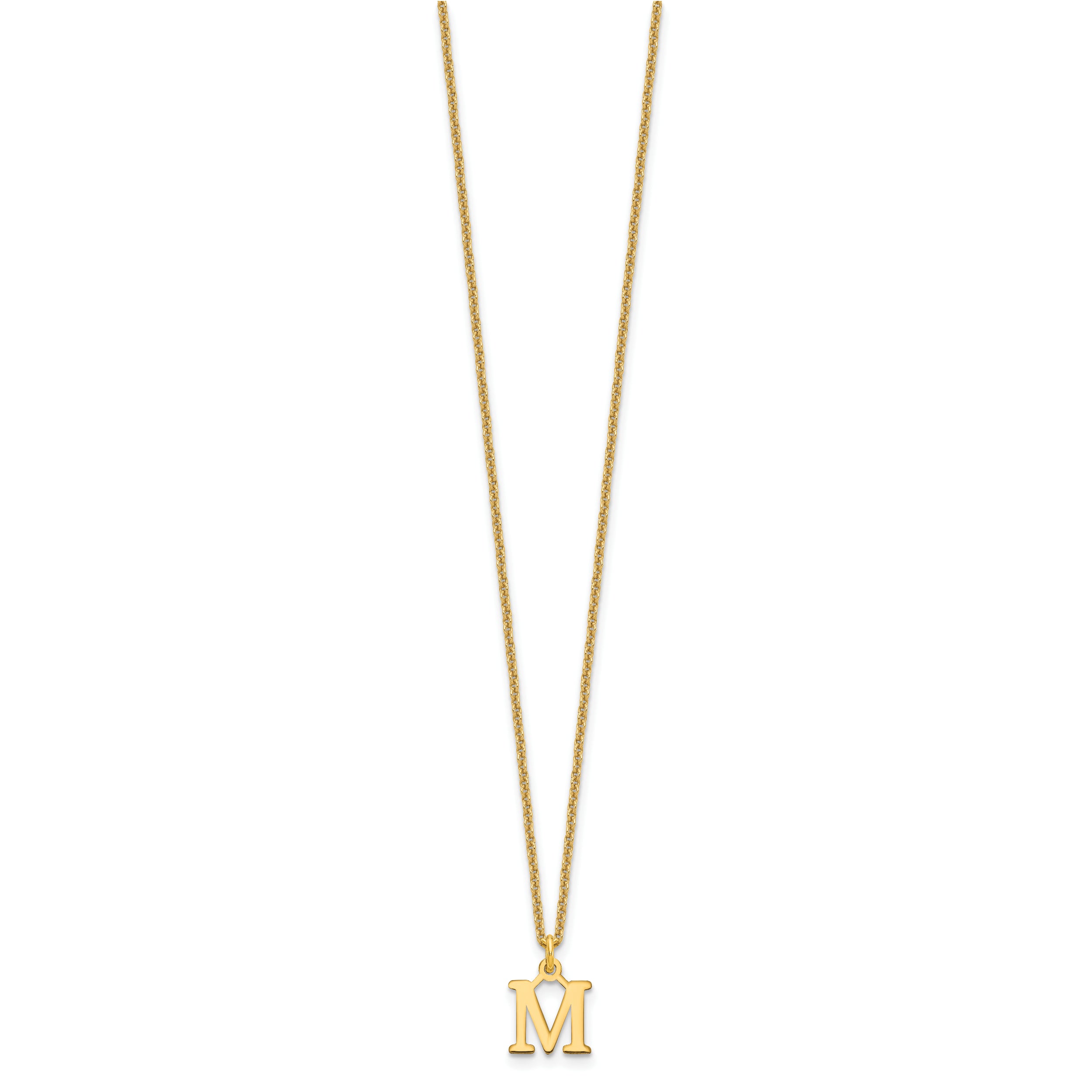 10KY Cutout Letter M Initial Necklace