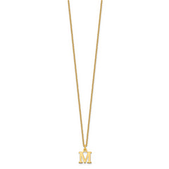 10KY Cutout Letter M Initial Necklace