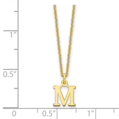 10KY Cutout Letter M Initial Necklace