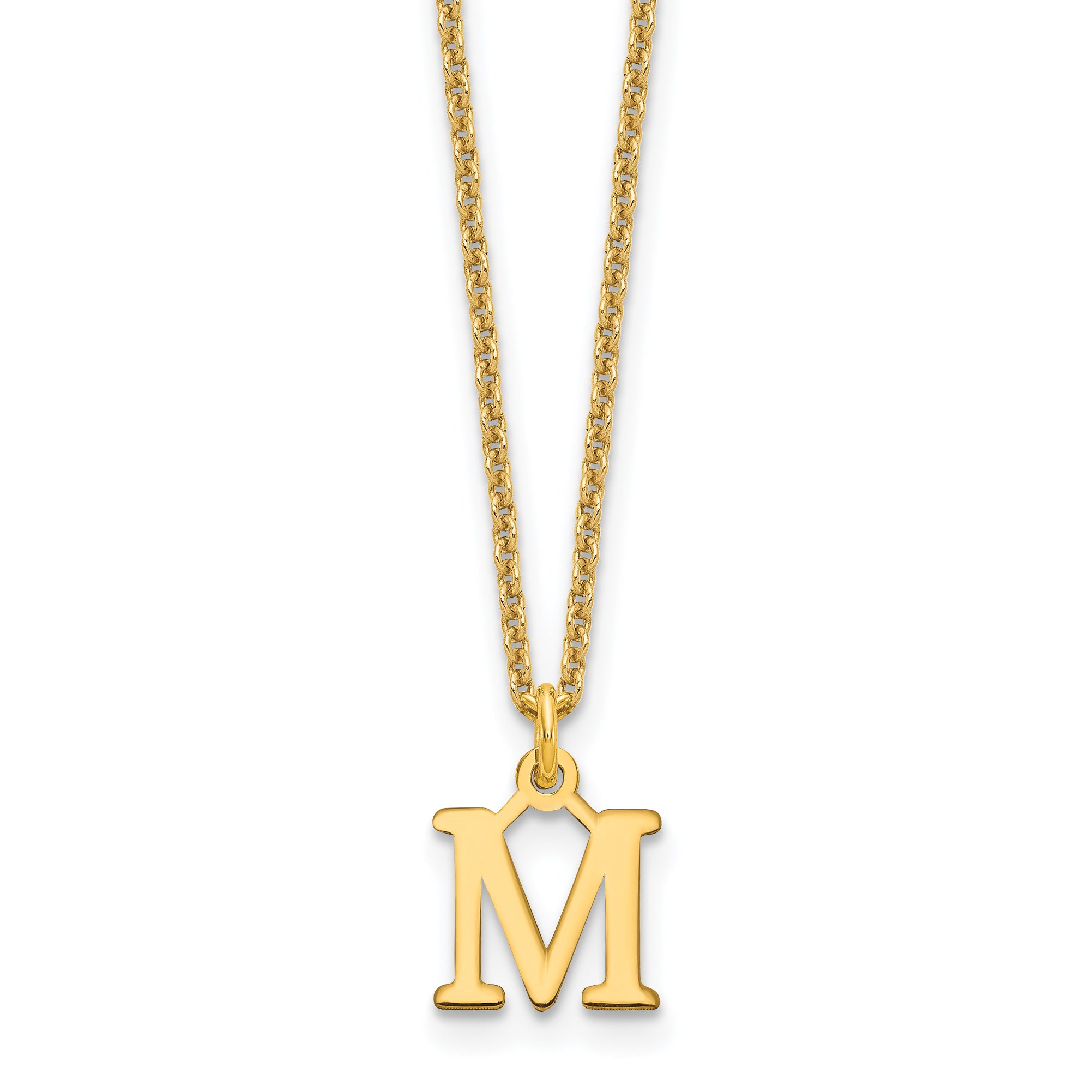 10KY Cutout Letter M Initial Necklace