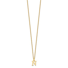 10KY Cutout Letter N Initial Necklace