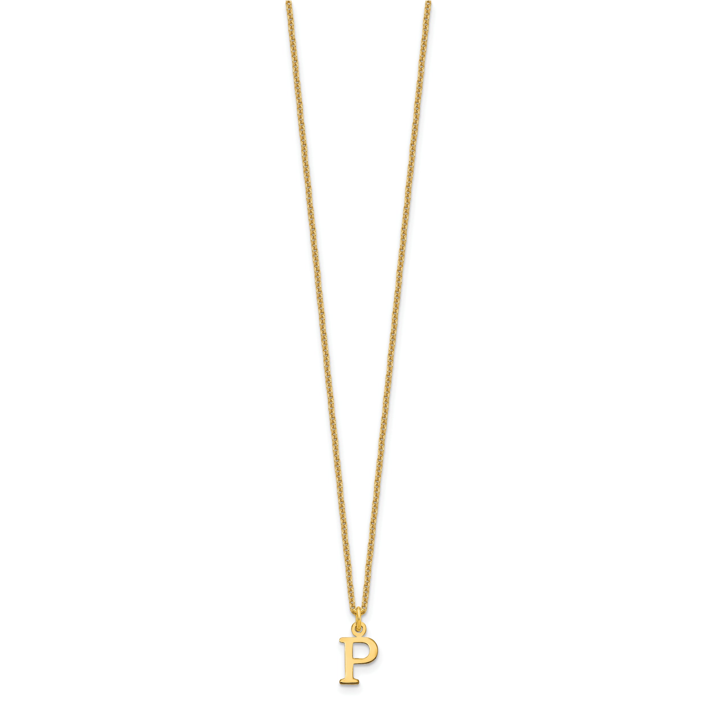 10KY Cutout Letter P Initial Necklace