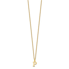 10KY Cutout Letter P Initial Necklace