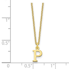 10KY Cutout Letter P Initial Necklace