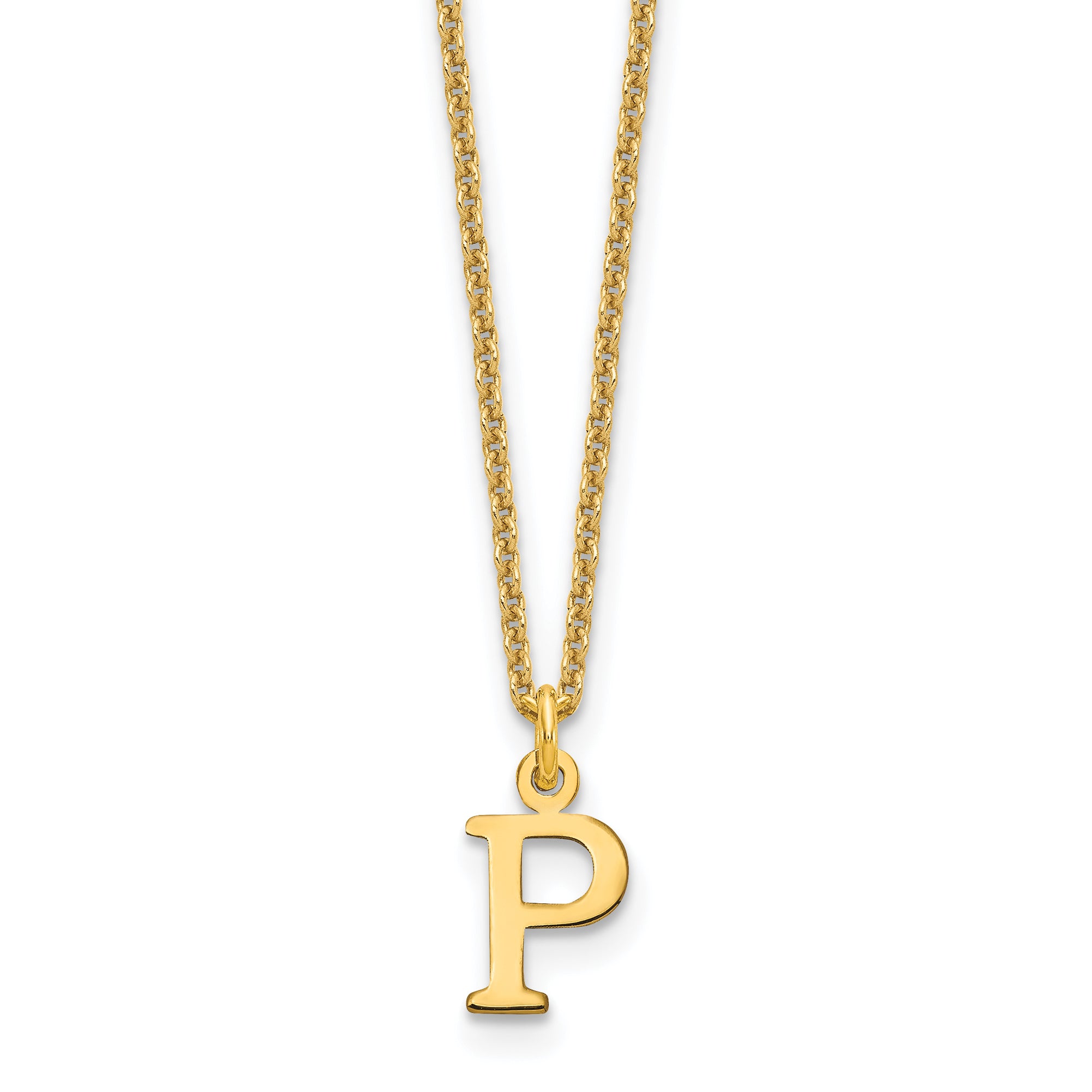 10KY Cutout Letter P Initial Necklace