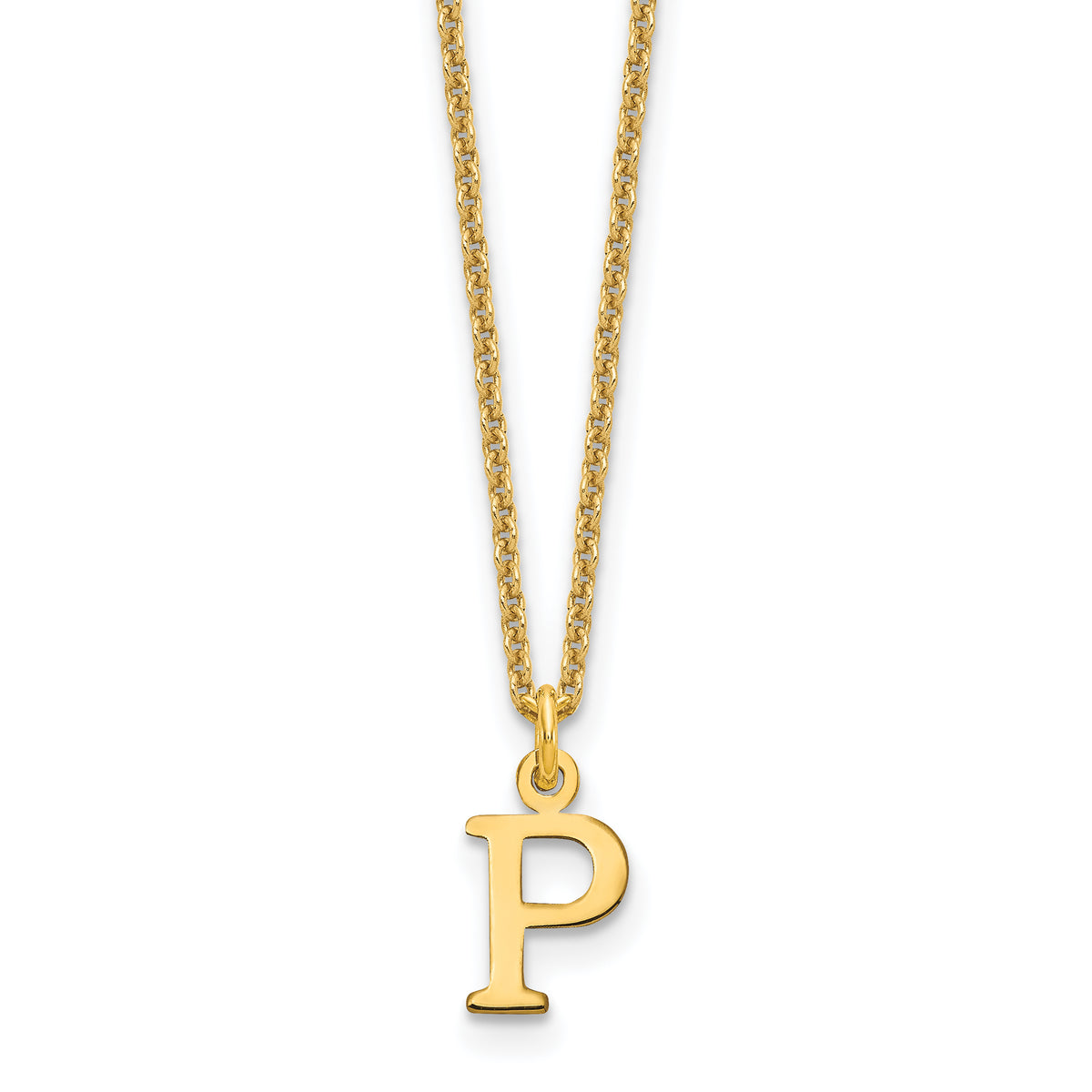 10KY Cutout Letter P Initial Necklace