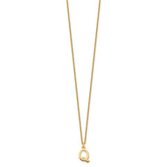 10KY Cutout Letter Q Initial Necklace