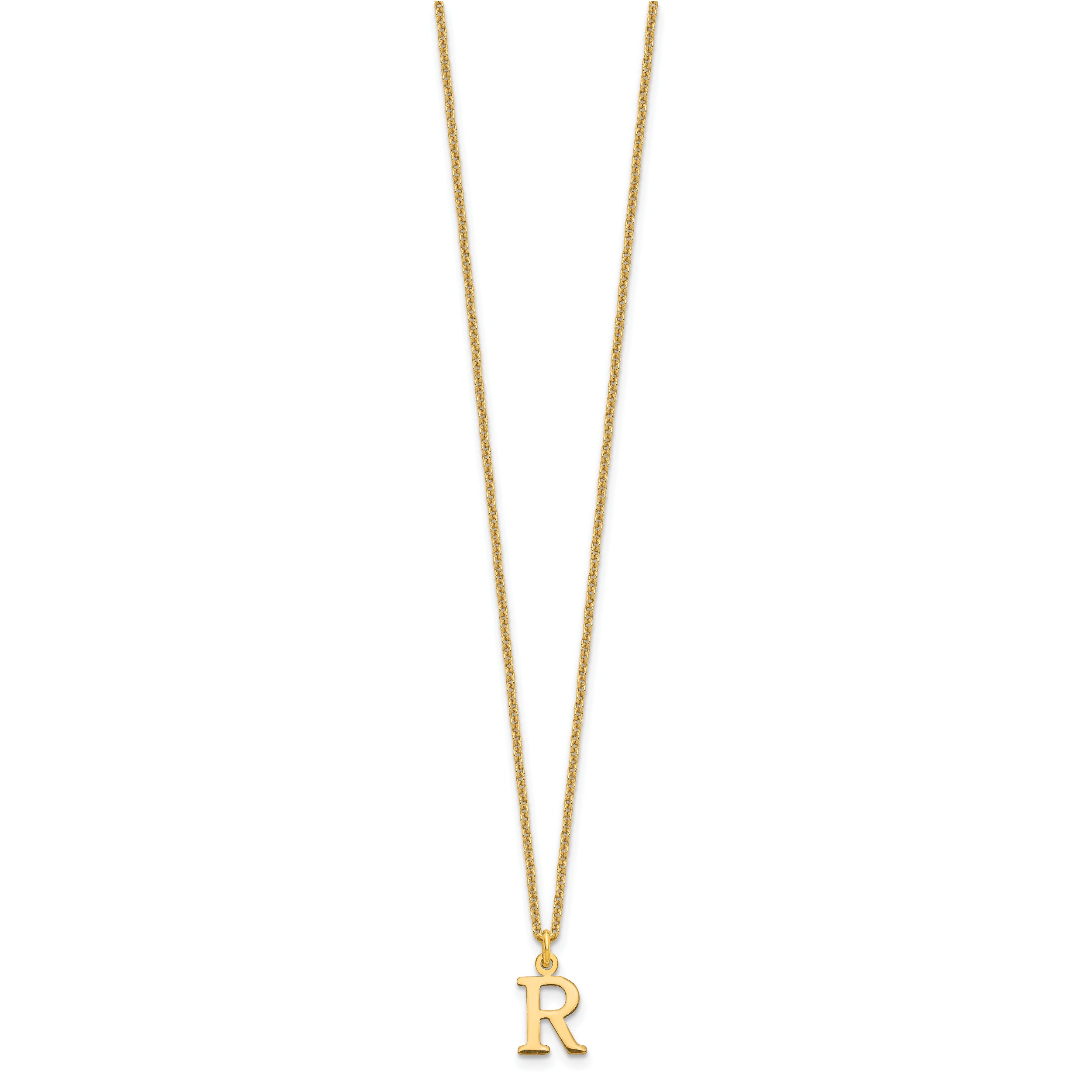 10KY Cutout Letter R Initial Necklace