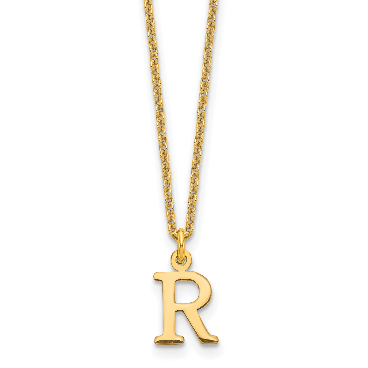 10KY Cutout Letter R Initial Necklace