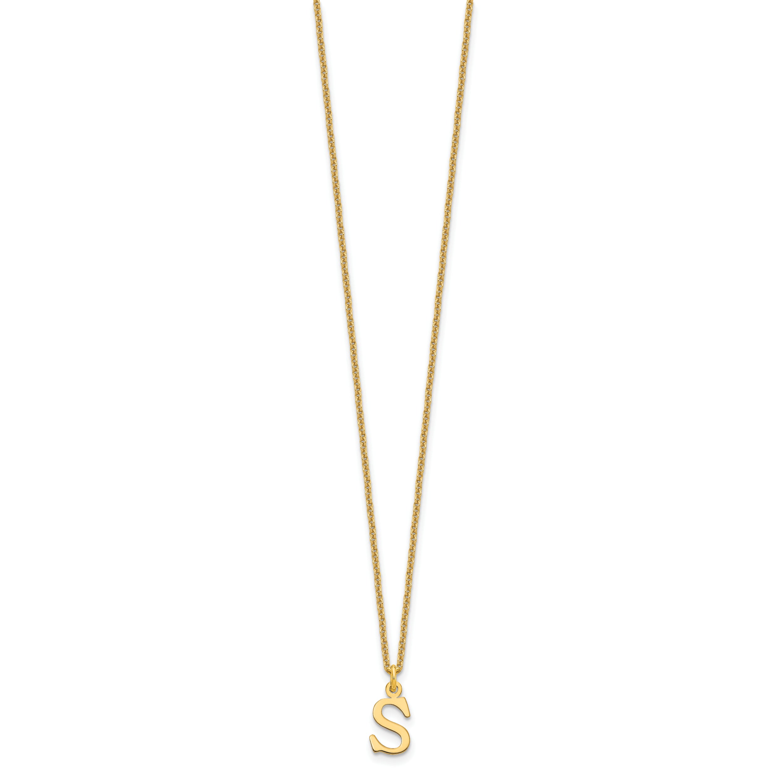 10KY Cutout Letter S Initial Necklace