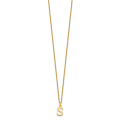 10KY Cutout Letter S Initial Necklace