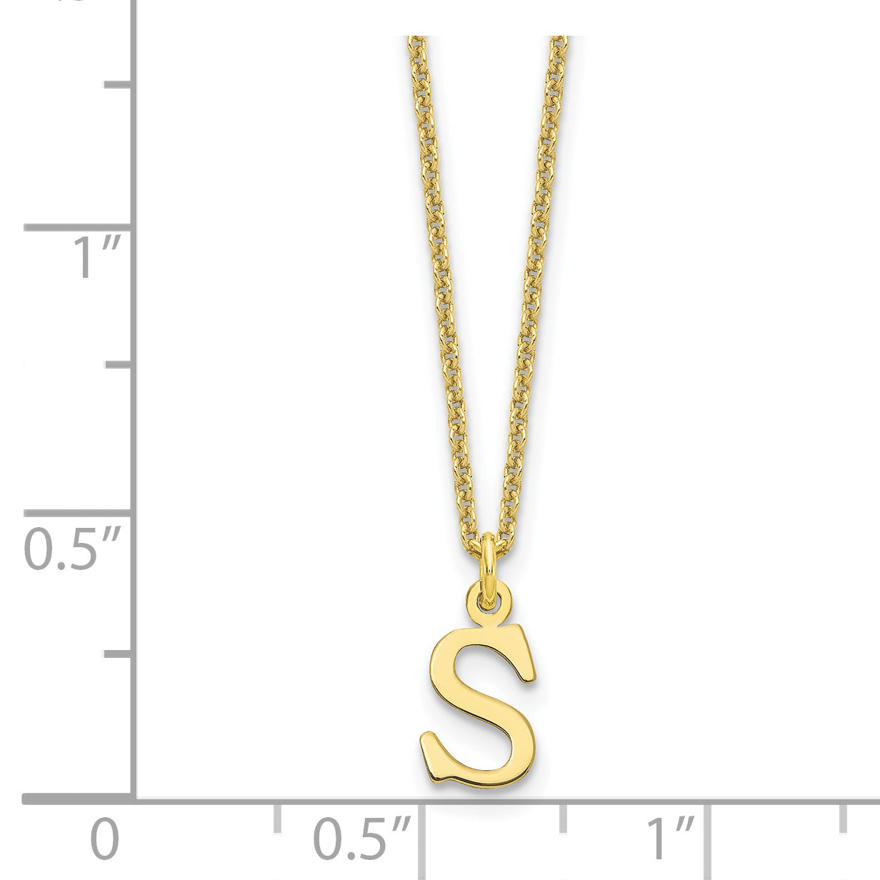 10KY Cutout Letter S Initial Necklace