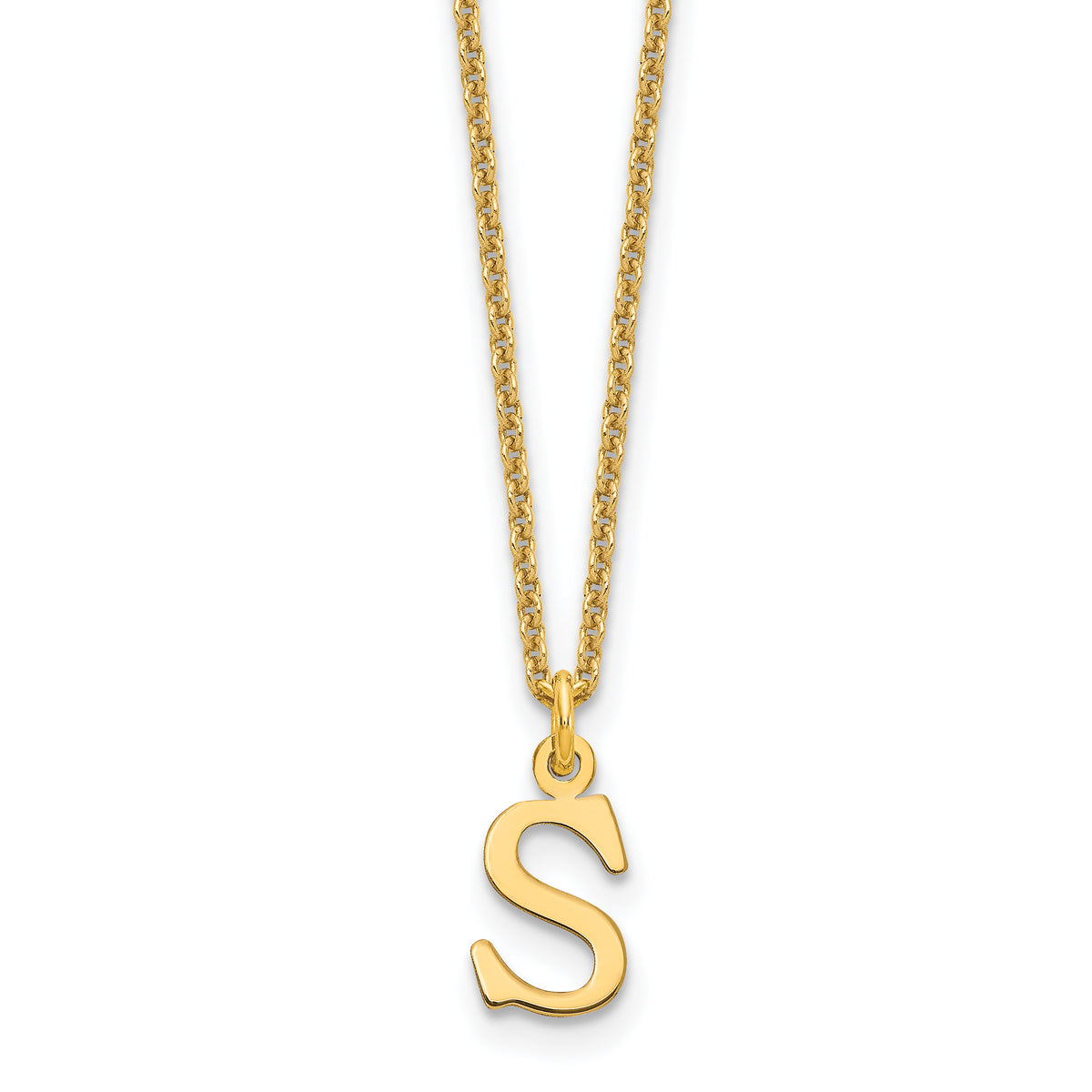 10KY Cutout Letter S Initial Necklace