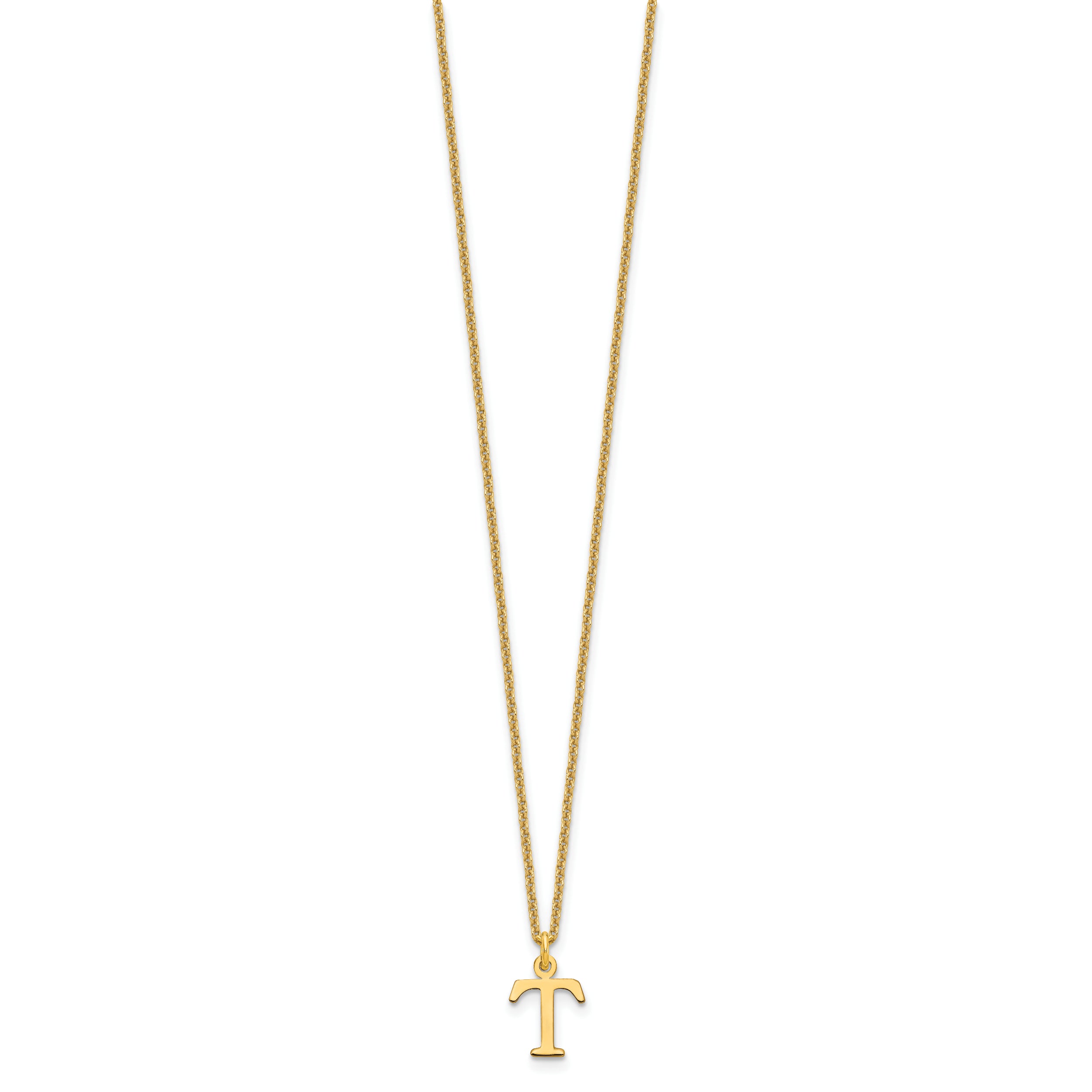 10KY Cutout Letter T Initial Necklace