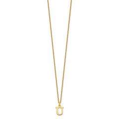 10KY Cutout Letter U Initial Necklace