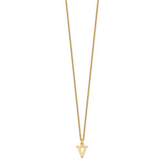 10KY Cutout Letter V Initial Necklace