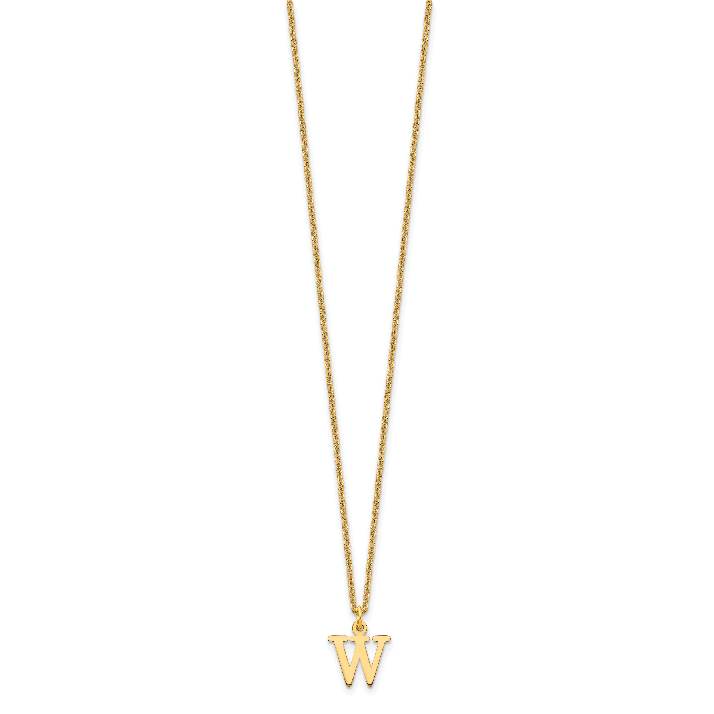 10KY Cutout Letter W Initial Necklace