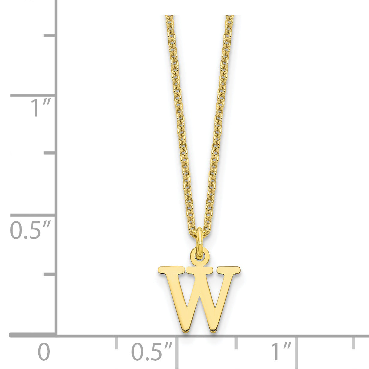 10KY Cutout Letter W Initial Necklace