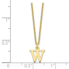 10KY Cutout Letter W Initial Necklace