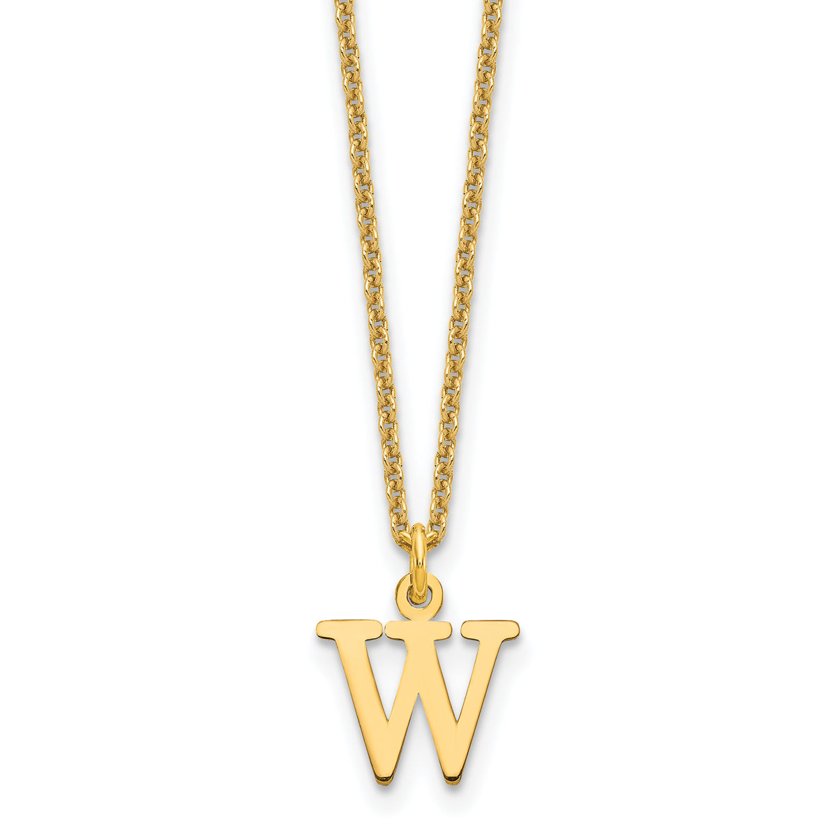 10KY Cutout Letter W Initial Necklace