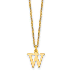 10KY Cutout Letter W Initial Necklace