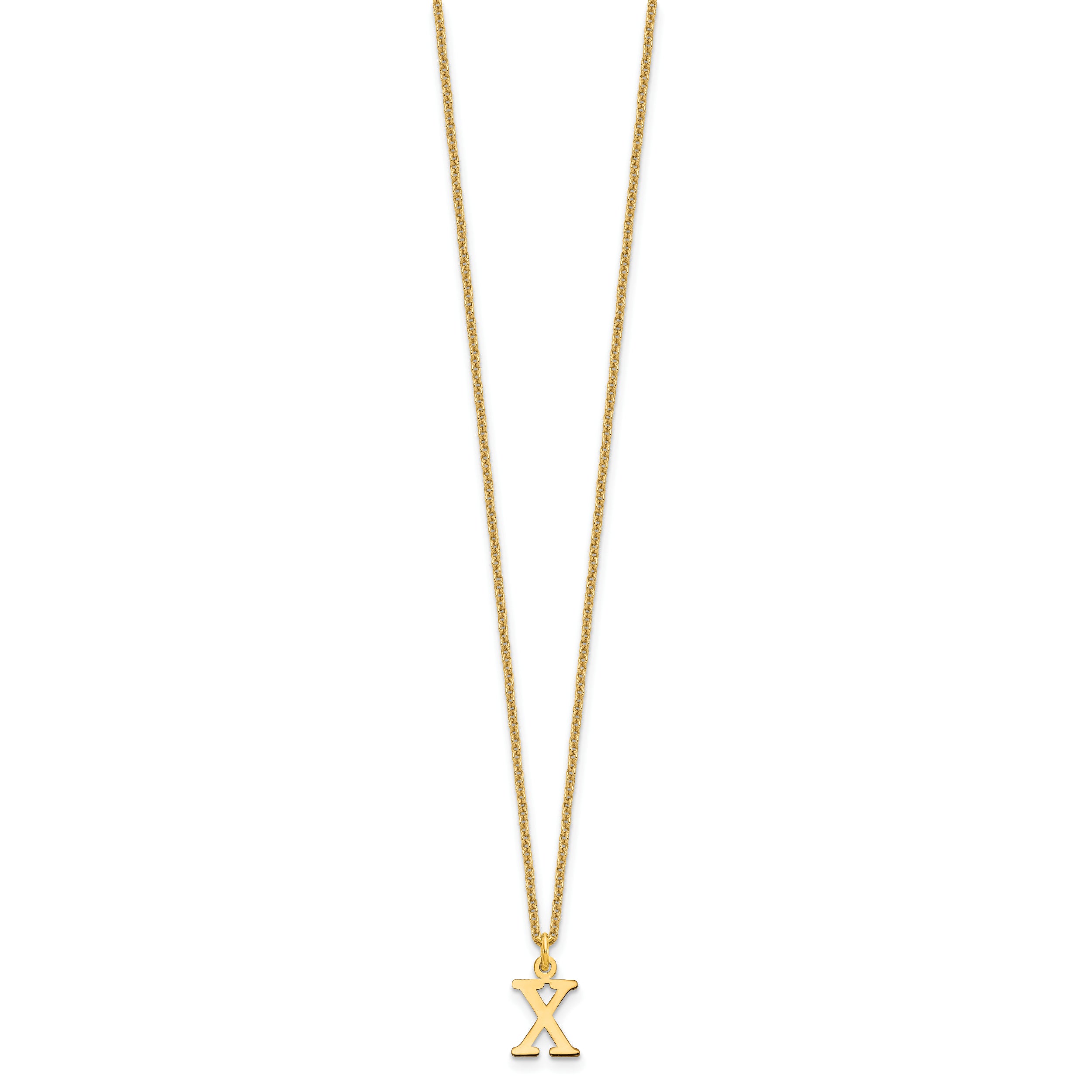 10KY Cutout Letter X Initial Necklace