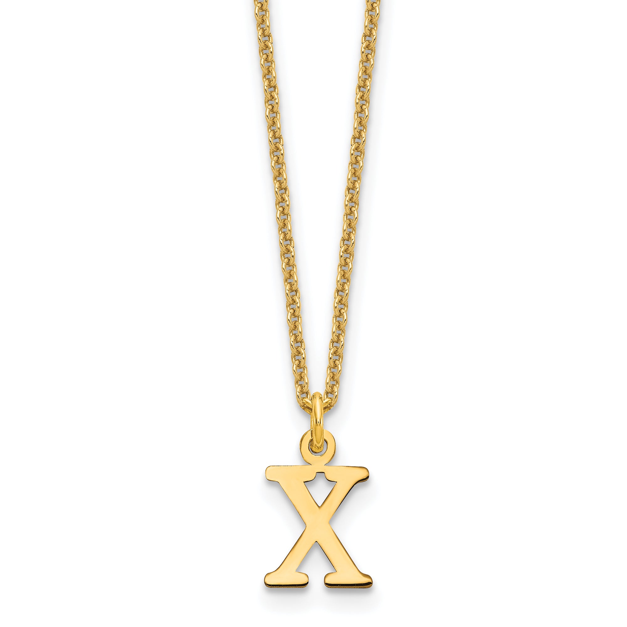 10KY Cutout Letter X Initial Necklace