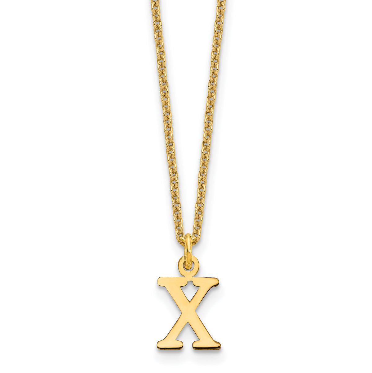 10KY Cutout Letter X Initial Necklace