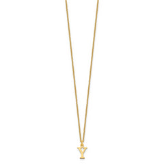 10KY Cutout Letter Y Initial Necklace